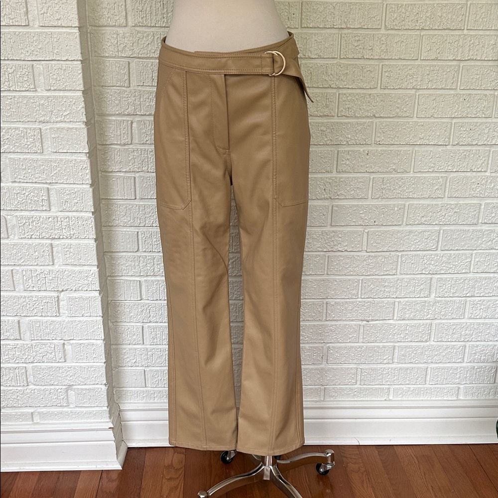 Jonathan Simkhai- BAXTER vegan leather tan pants - Picture 2 of 12
